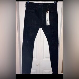 Purple brand - Men's Black “oil spill”Jeans 32/32